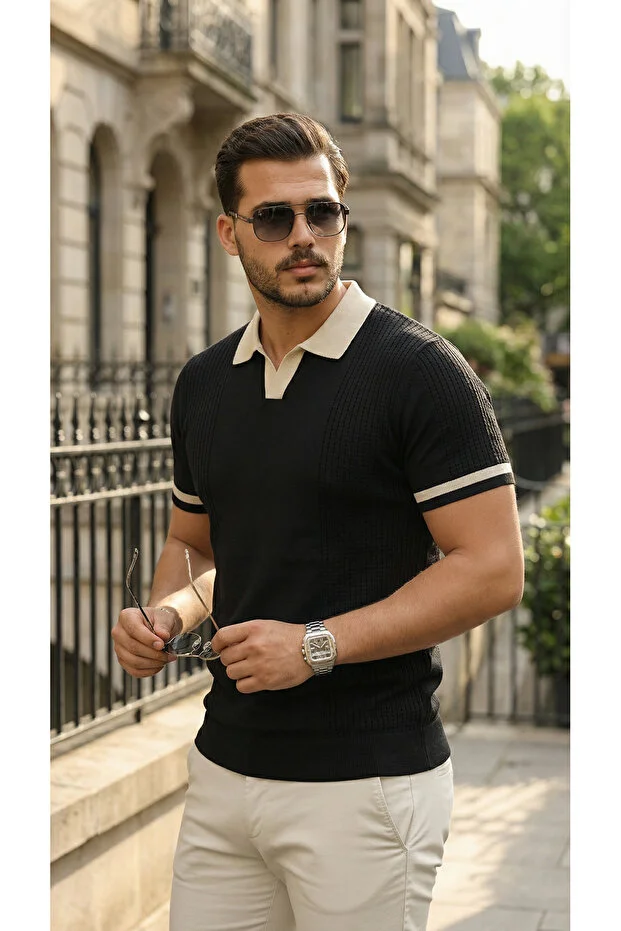 Erkek Polo Yaka Triko Tişört Old Money İtalyan Stil Yazlık Triko Erkek Polo Yaka Triko Tişört Old Money İtalyan Stil Yazlık Triko